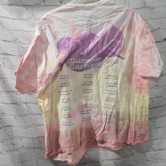 Pink Summer Carnival Tour 2023 Tie Dye Mens Shirt Size XL - Picture 4 of 6